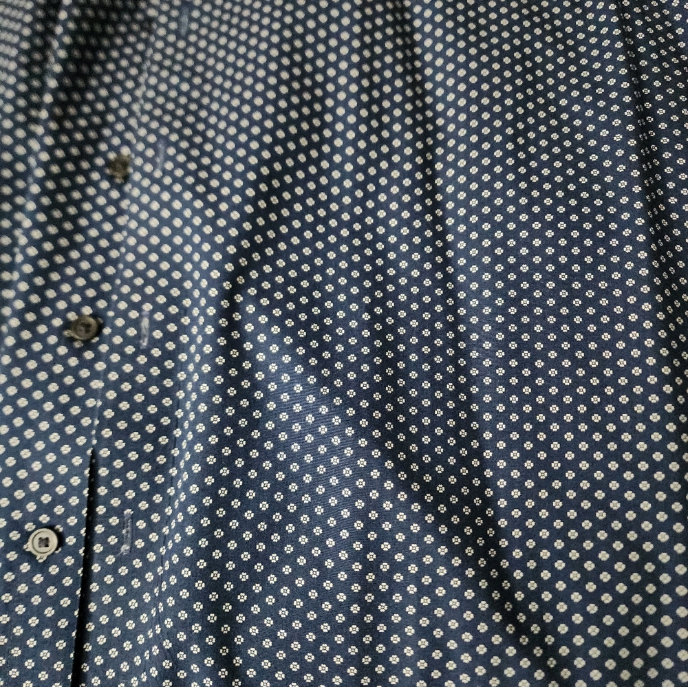 Express Fitted XL 17.5 Flower Geometric Design Dress Shirt - Picture 6 of 16